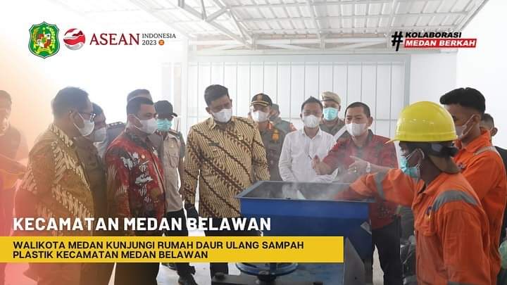 Walikota medan kunjungin rumah daur ulang sampah plastik kecamatan medan belawan